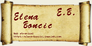 Elena Bončić vizit kartica